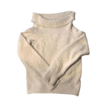 Valkea off-shoulder neule