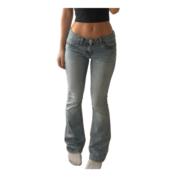Cruel Girl Slim Grey Bootcut Jeans Y2K