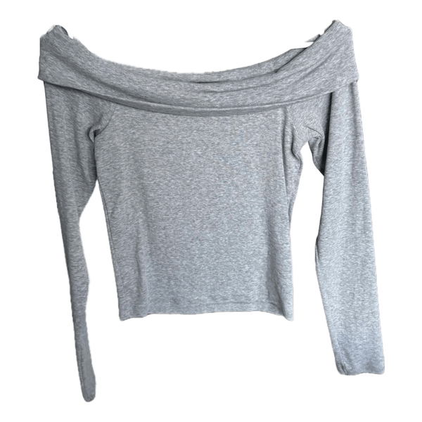 Grey off-shoulder top