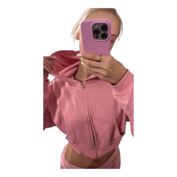 Pink zip-up hoodie
