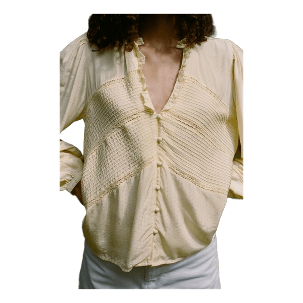 Gul bluse med knapper