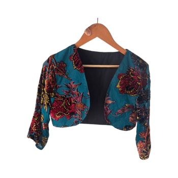 Vintage kuviollinen samettibolero