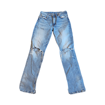 ZARA Distressed Blue Jeans – Ripped Knees – Y2K Streetwear (check measurements)