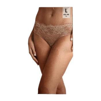 Beige lace hipster briefs