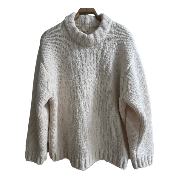 H & M luonnonvalkoinen villasekoiteneule
