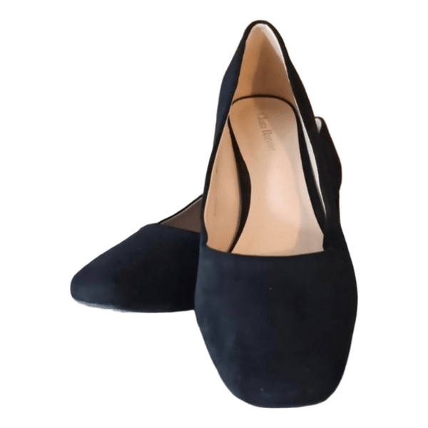 Black suede heels