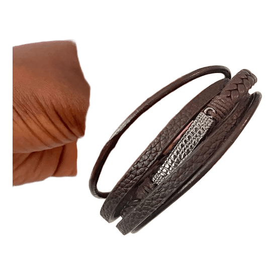 Brown leather wrap bracelet