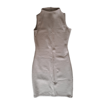 Beige high neck scuba dress