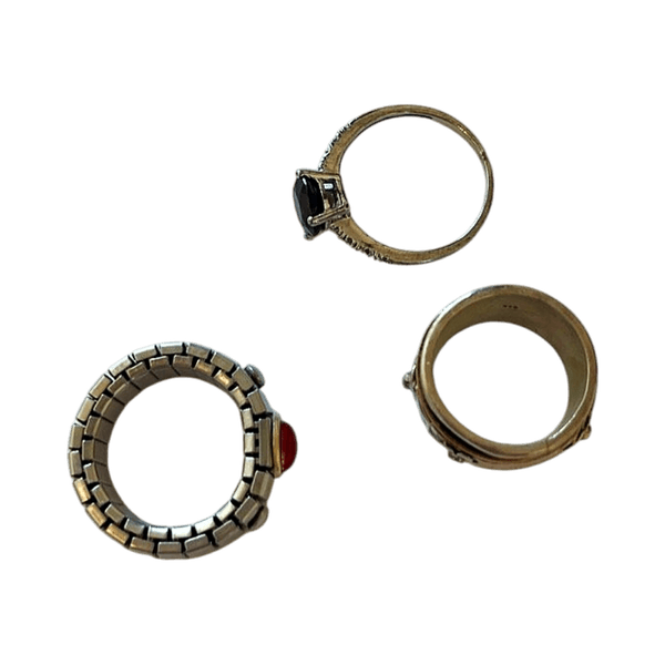 Set of three silver color rings