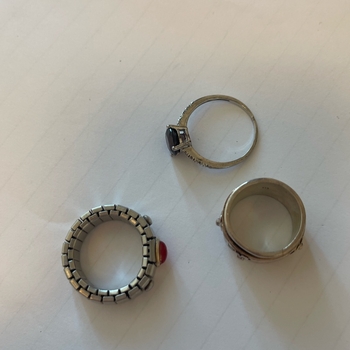 Set of three silver color rings