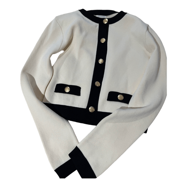 Cream black cardigan