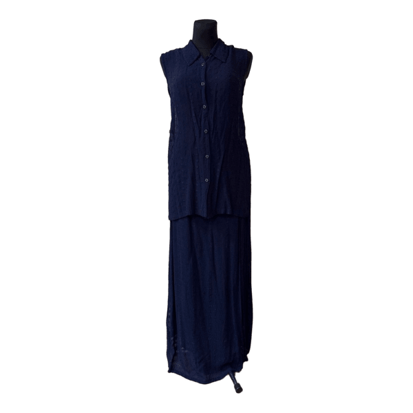 Navy blue skirt set