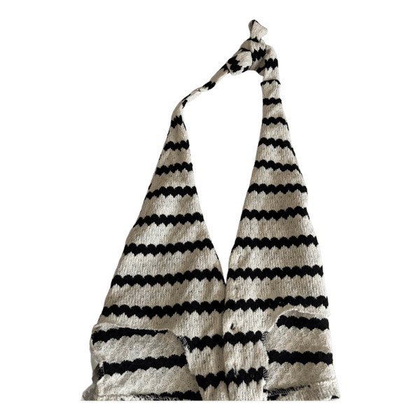 Stribet strikket halterneck top