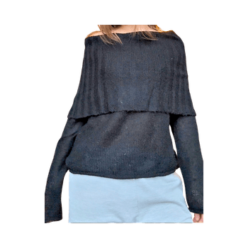 Musta off-shoulder neulepaita