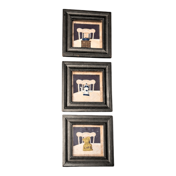 Set of 3 Small Coffee-Themed 3D Wall Art Pieces