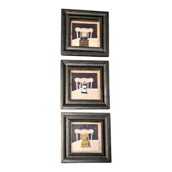 Set of 3 Small Coffee-Themed 3D Wall Art Pieces