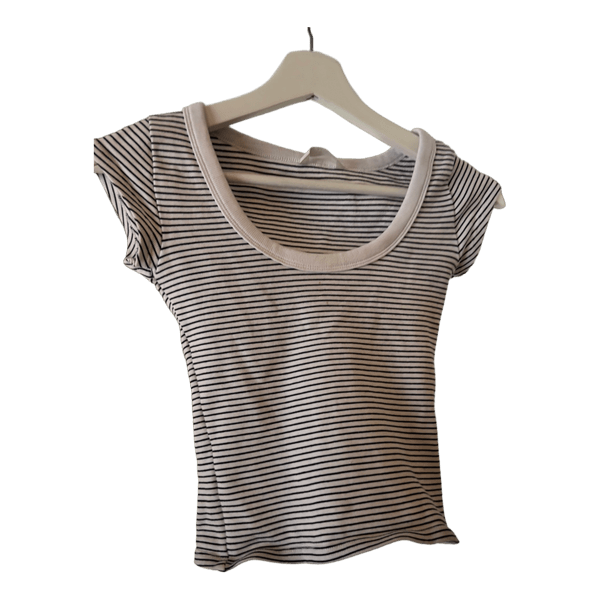 Stribet kortærmet t-shirt