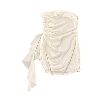 White ruched mini dress