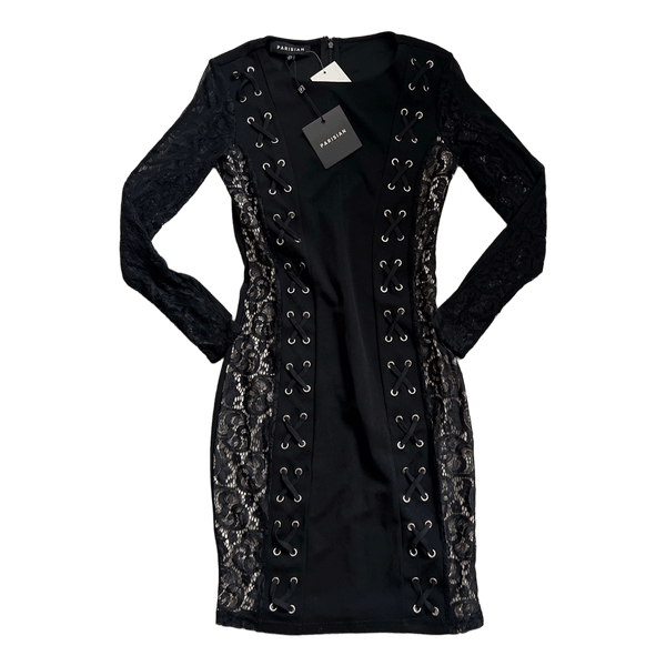Parisian black lace mini dress