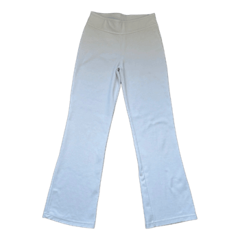 White flared trousers