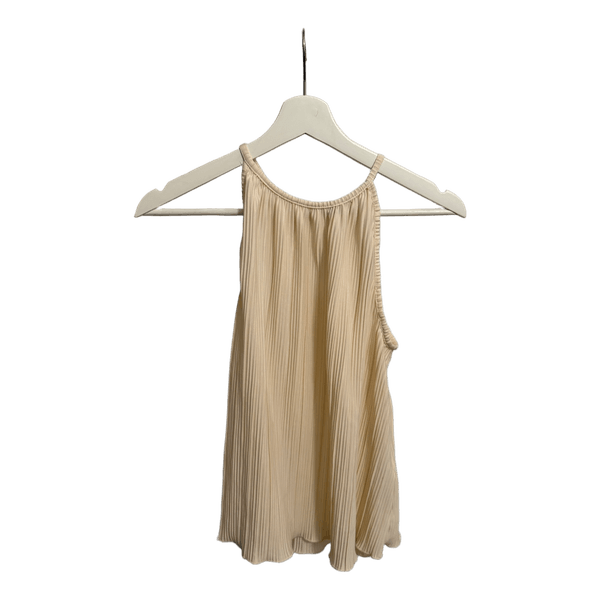 Beige pleated tank top