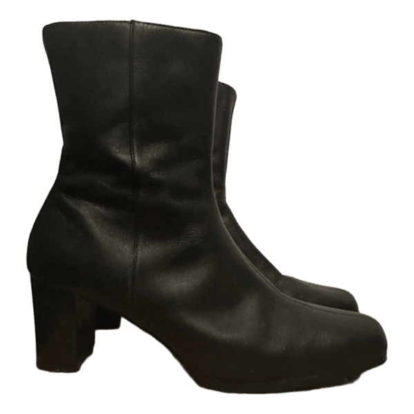 Black leather boots