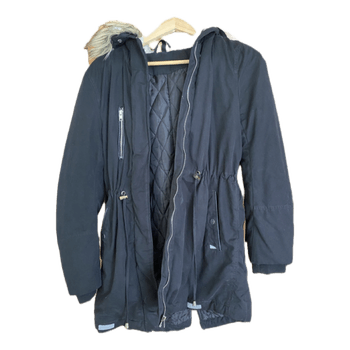 Black parka jacket