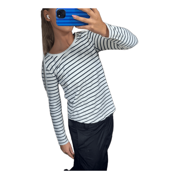Stribet langærmet bluse