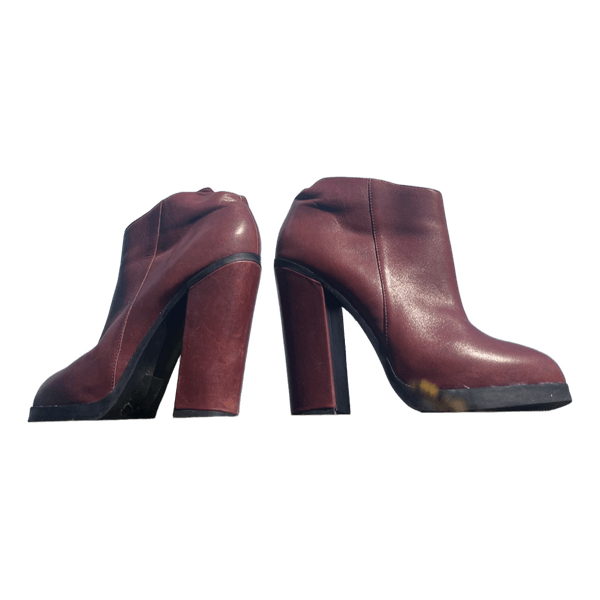 Red high heel boots