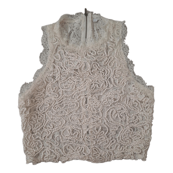 Cream lace crop top