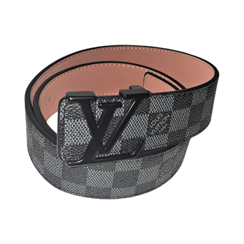 Black leather patterned belt