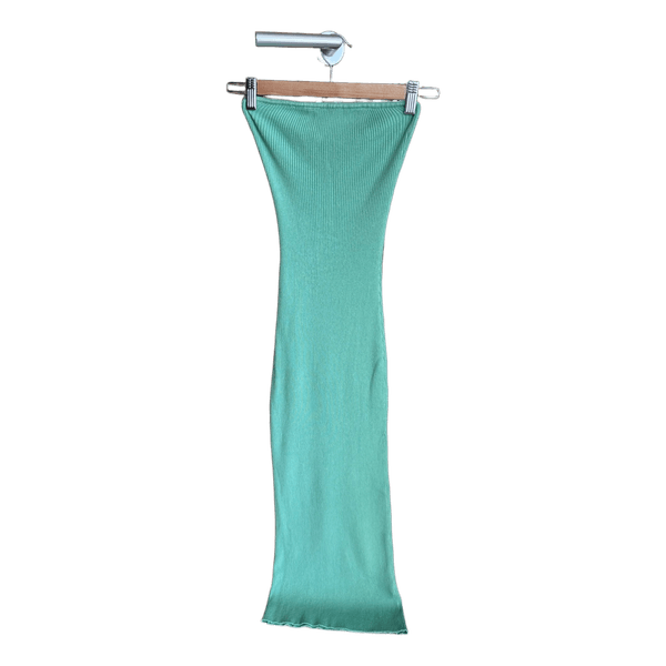 Green ribbed tube dress
