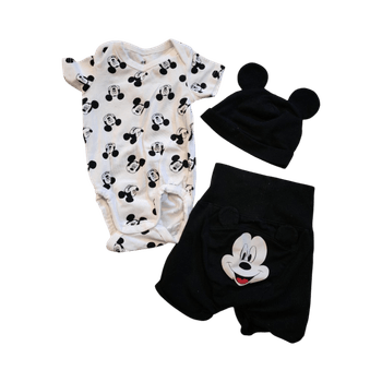 mickey-kuvioinen vauvan body ja shortsit