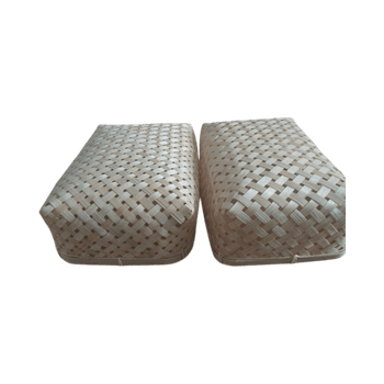 Woven bamboo storage baskets