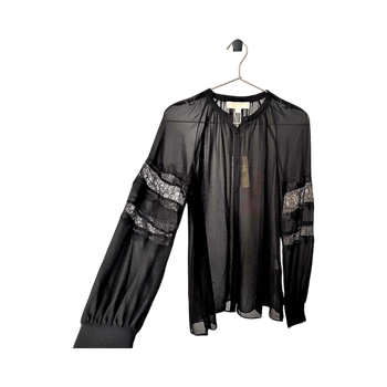 Michael Kors black sheer lace blouse
