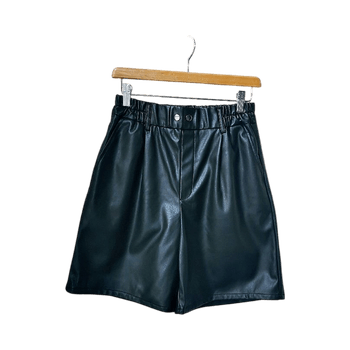 New Black faux leather shorts