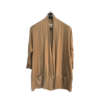 Beige pitkä neuletakki..