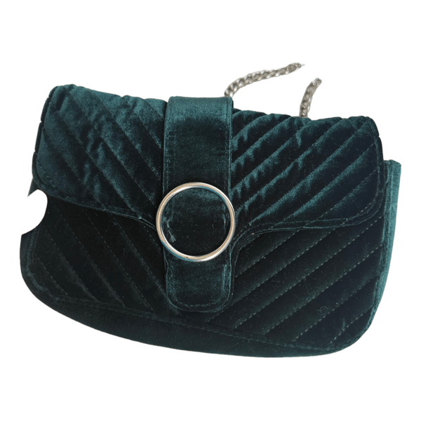 Dark green velvet bag