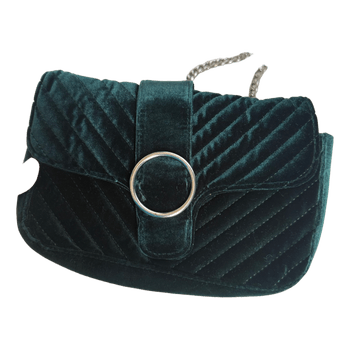 Dark green velvet bag