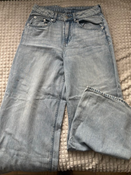 Light blue wide leg jeans