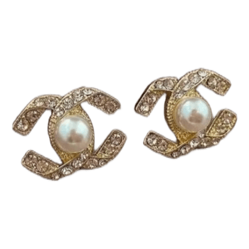 Gold tone crystal earrings