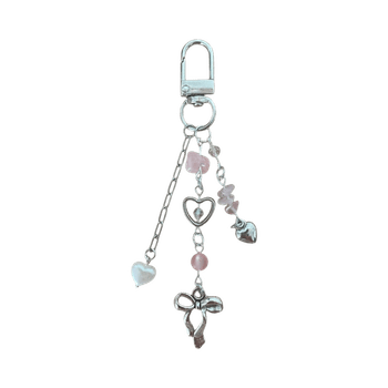 Bag charm ruusukvartsi