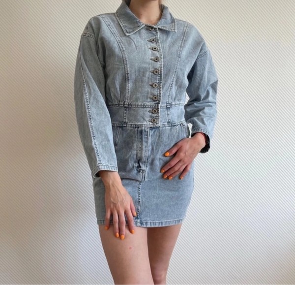 Light blue denim dress