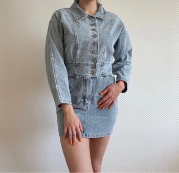Light blue denim dress