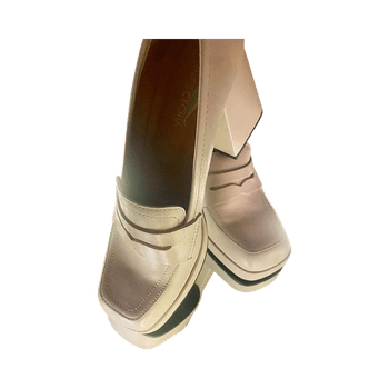 beige loafer korkokengät