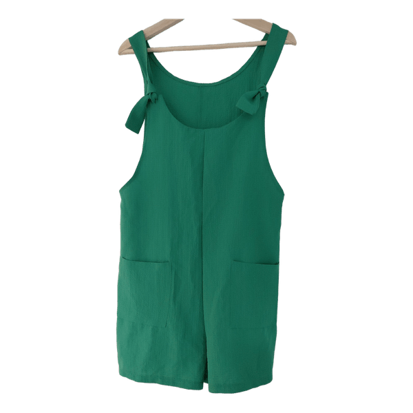 Grøn jumpsuit med bindebånd