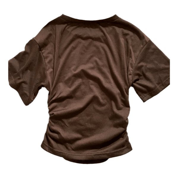 Brun t-shirt med rynkning