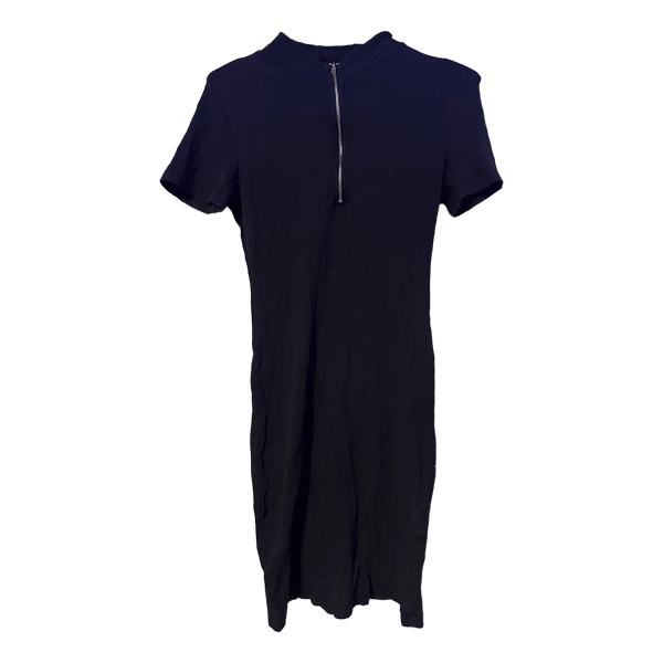 Black zip front dress