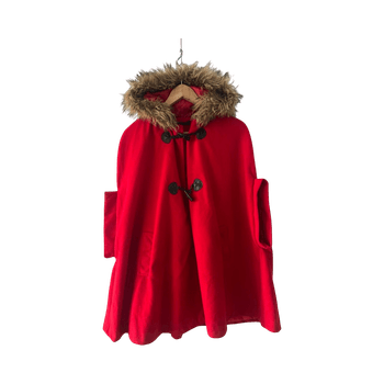 Punainen villakangastakki / viitta 