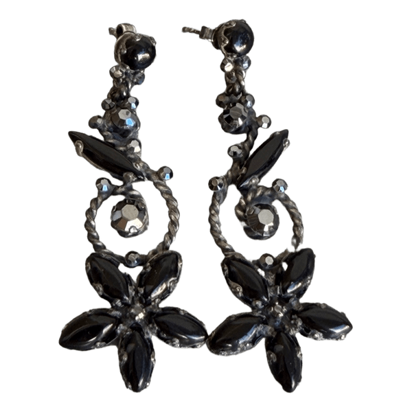 Konplott Black crystal drop earrings